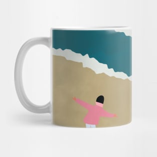 Minimalist Beach, Illustration, Scandi, Nordic Wall Art Mug